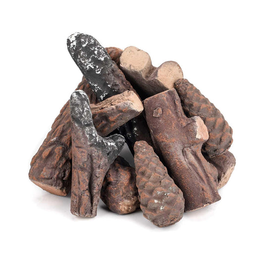 Ceramic Gas Logs, 10 Piece Set