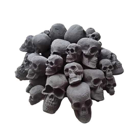 12Pcs Assorted Ceramic Fireproof Fire Pit Skull Logs