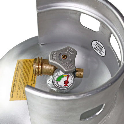 Flame King Lightweight 30lb Aluminum Propane Tank Cylinder Gauge and OPD Valve