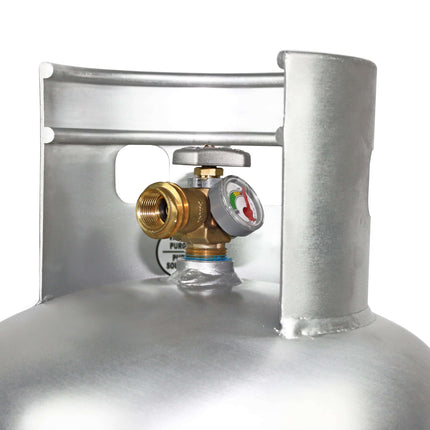 Flame King Lightweight 30lb Aluminum Propane Tank Cylinder Gauge and OPD Valve