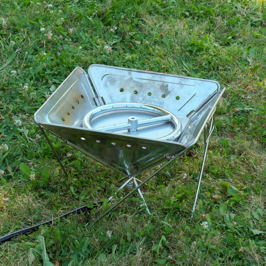 Zutto SP1 and Campingmoon MT-045 flat pack multi fuel fire pit wood or propane